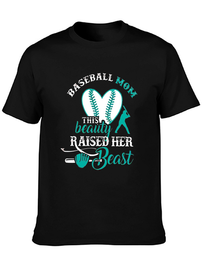 Baseball Mom Graphic T-Shirt - Beauty & Beast Design