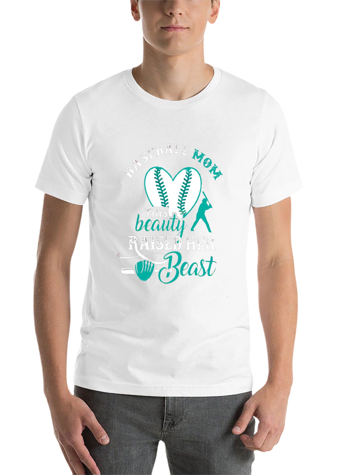 Baseball Mom Graphic T-Shirt - Beauty & Beast Design