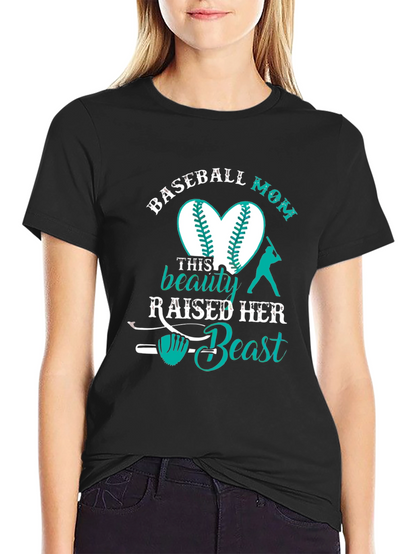 Baseball Mom Graphic T-Shirt - Beauty & Beast Design
