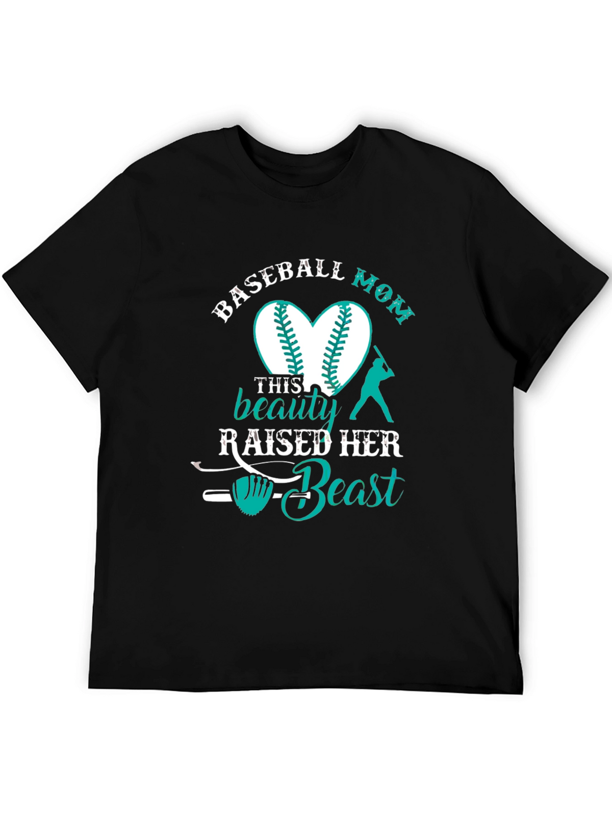 Baseball Mom Graphic T-Shirt - Beauty & Beast Design