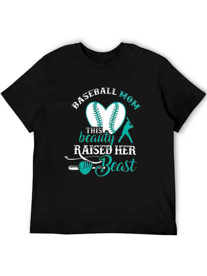 Baseball Mom Graphic T-Shirt - Beauty & Beast Design