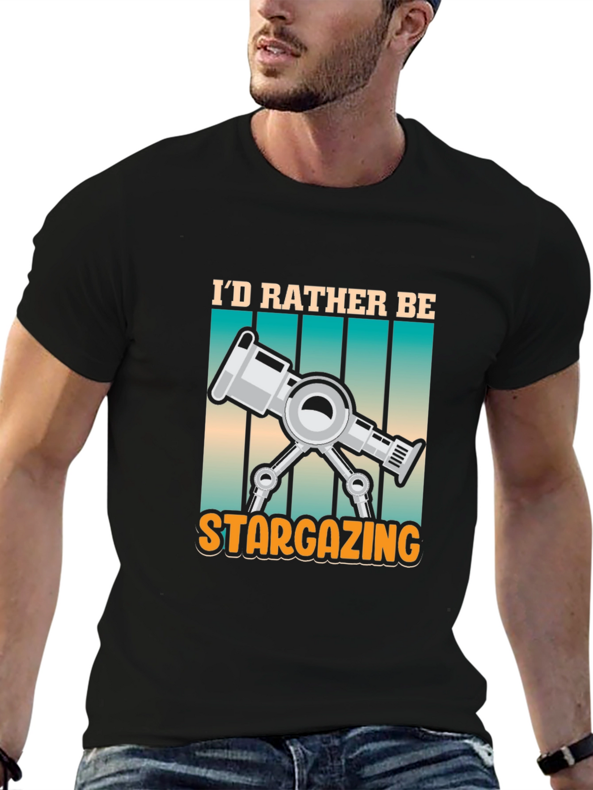Stargazing Telescope Graphic Tee