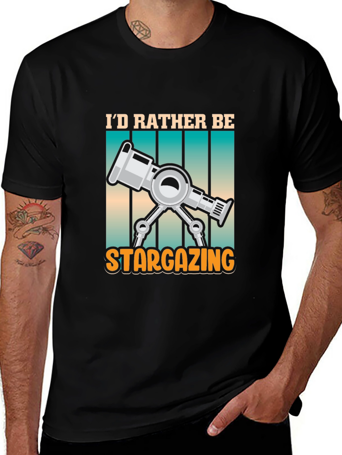 Stargazing Telescope Graphic Tee