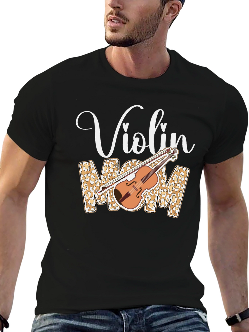 Violin Mom Leopard Print T-Shirt
