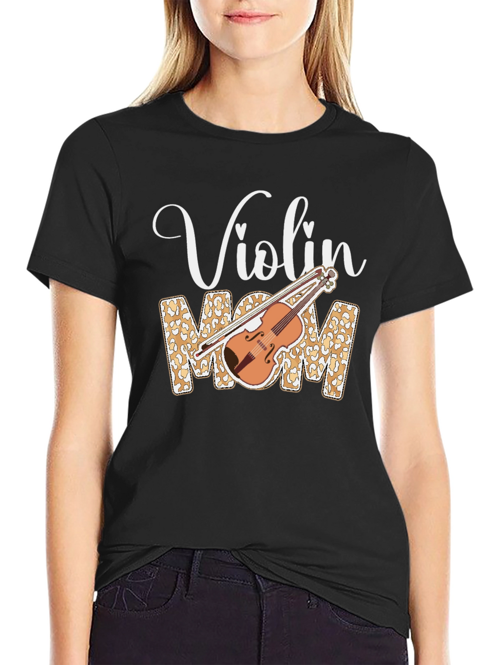 Violin Mom Leopard Print T-Shirt