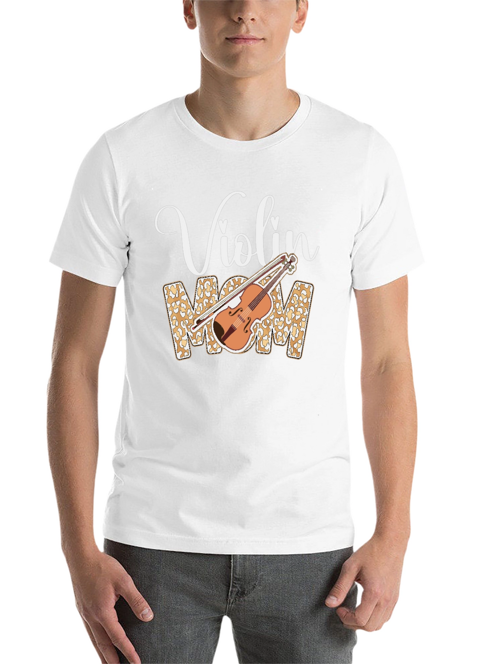 Violin Mom Leopard Print T-Shirt