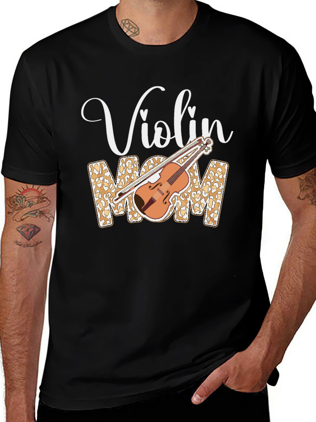 Violin Mom Leopard Print T-Shirt