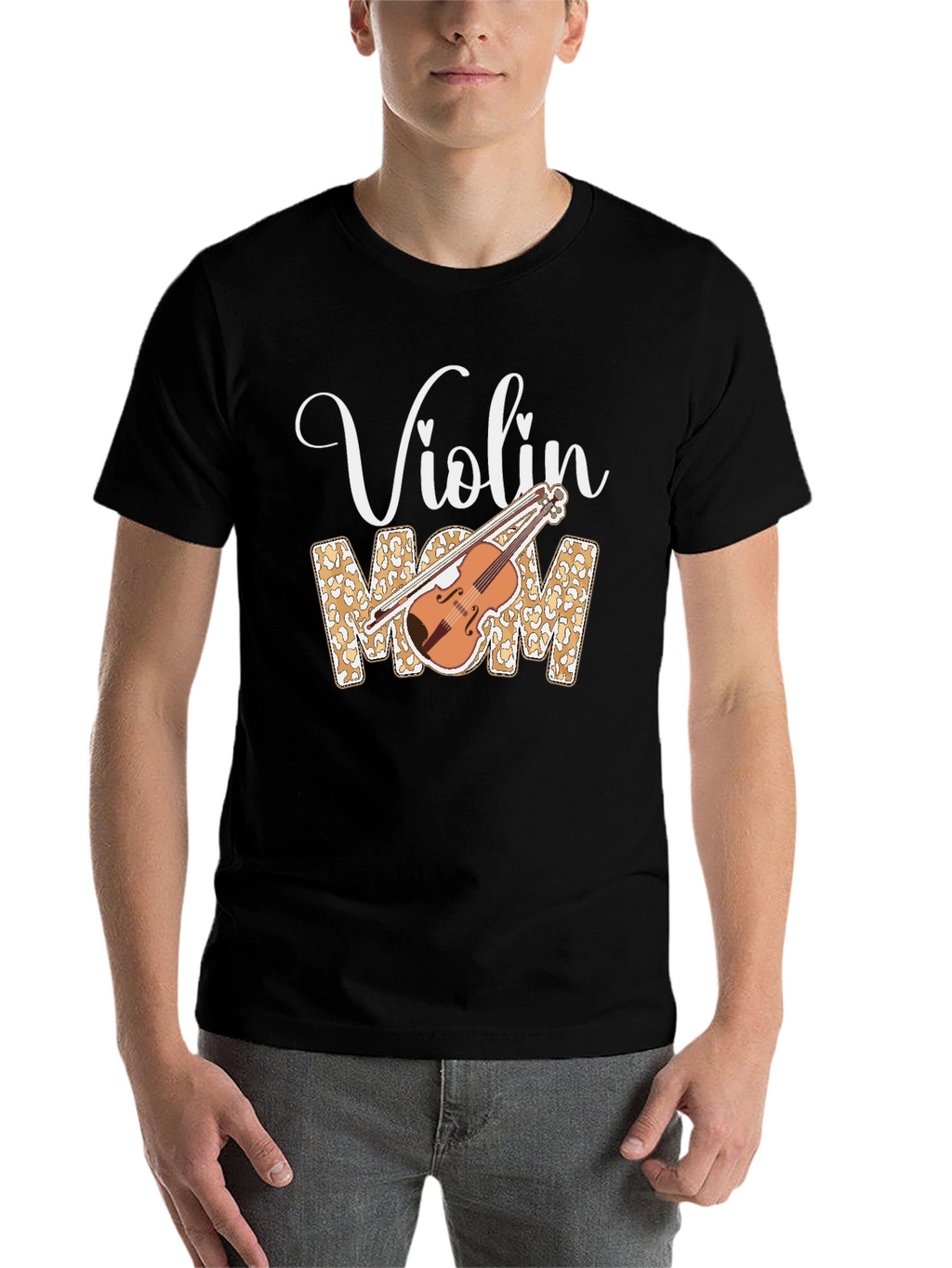 Violin Mom Leopard Print T-Shirt