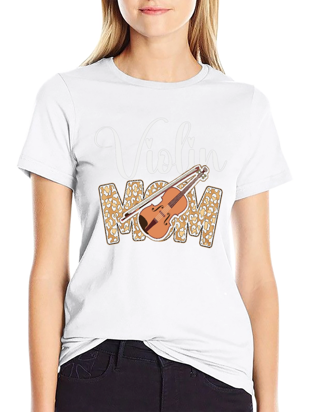 Violin Mom Leopard Print T-Shirt