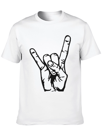 Black Graphic Tee - Rock On Hand Sign