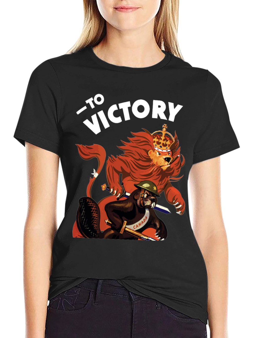 To Victory T-Shirt - Lion and Beaver Design