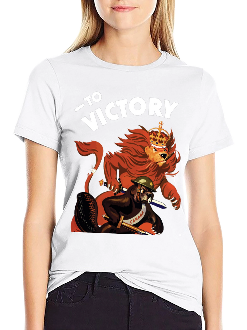 To Victory T-Shirt - Lion and Beaver Design