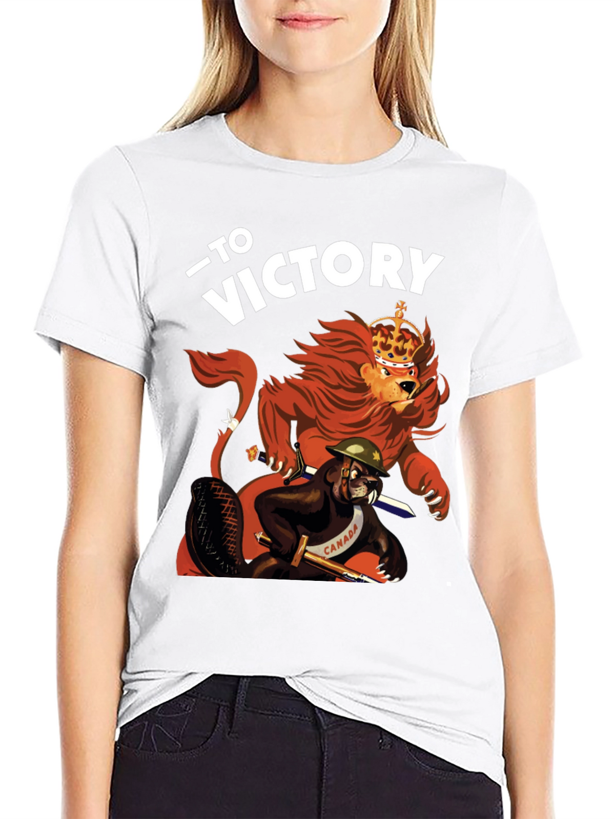 To Victory T-Shirt - Lion and Beaver Design