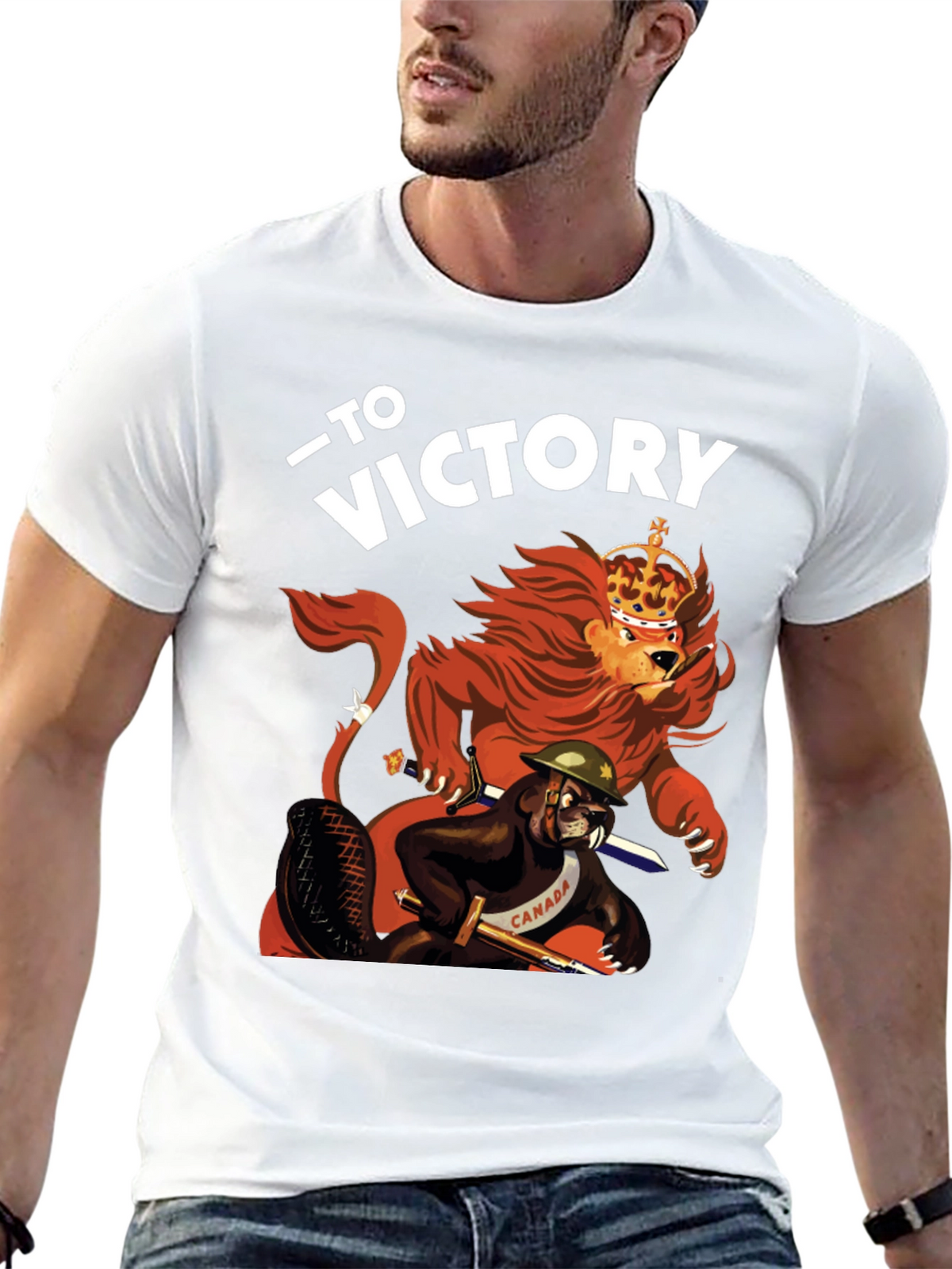 To Victory T-Shirt - Lion and Beaver Design