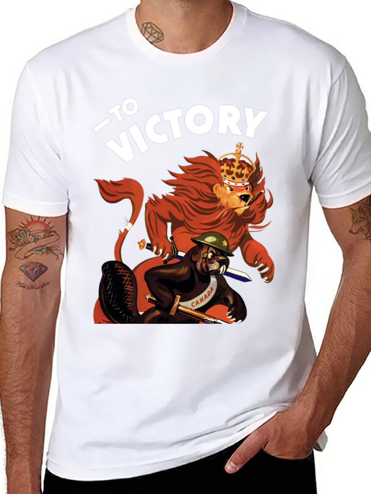 To Victory T-Shirt - Lion and Beaver Design