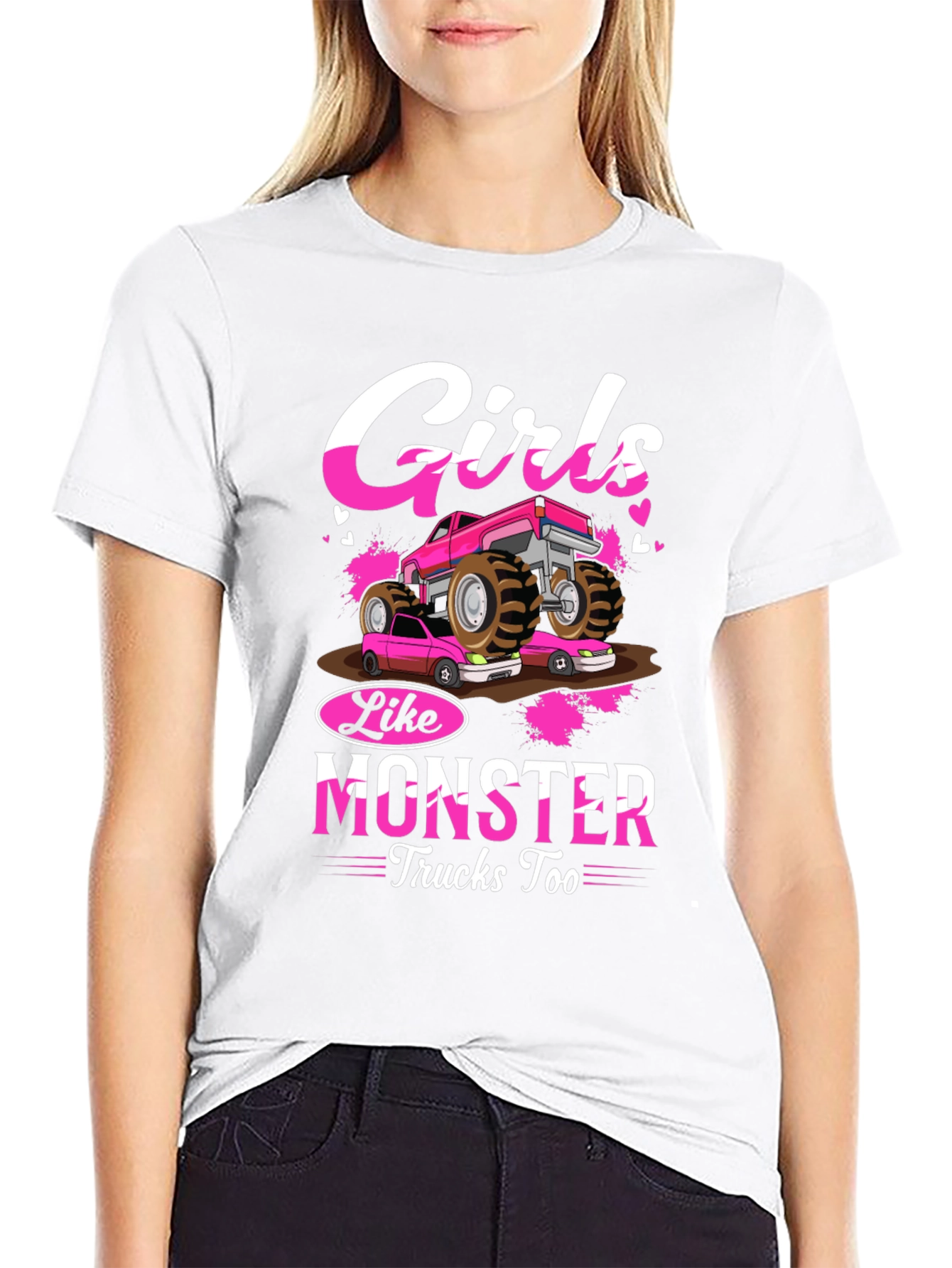 Girls Like Monster Trucks Too T-Shirt