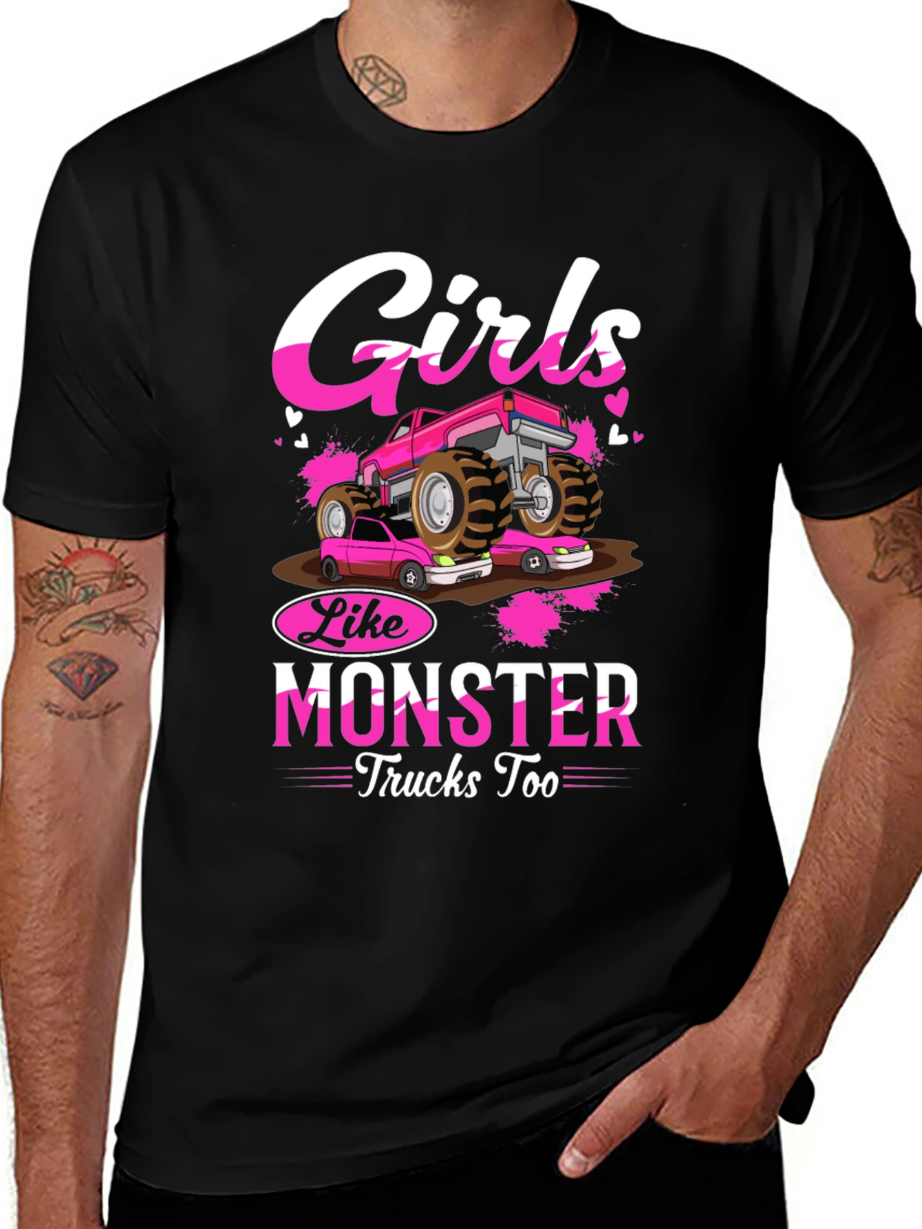 Girls Like Monster Trucks Too T-Shirt