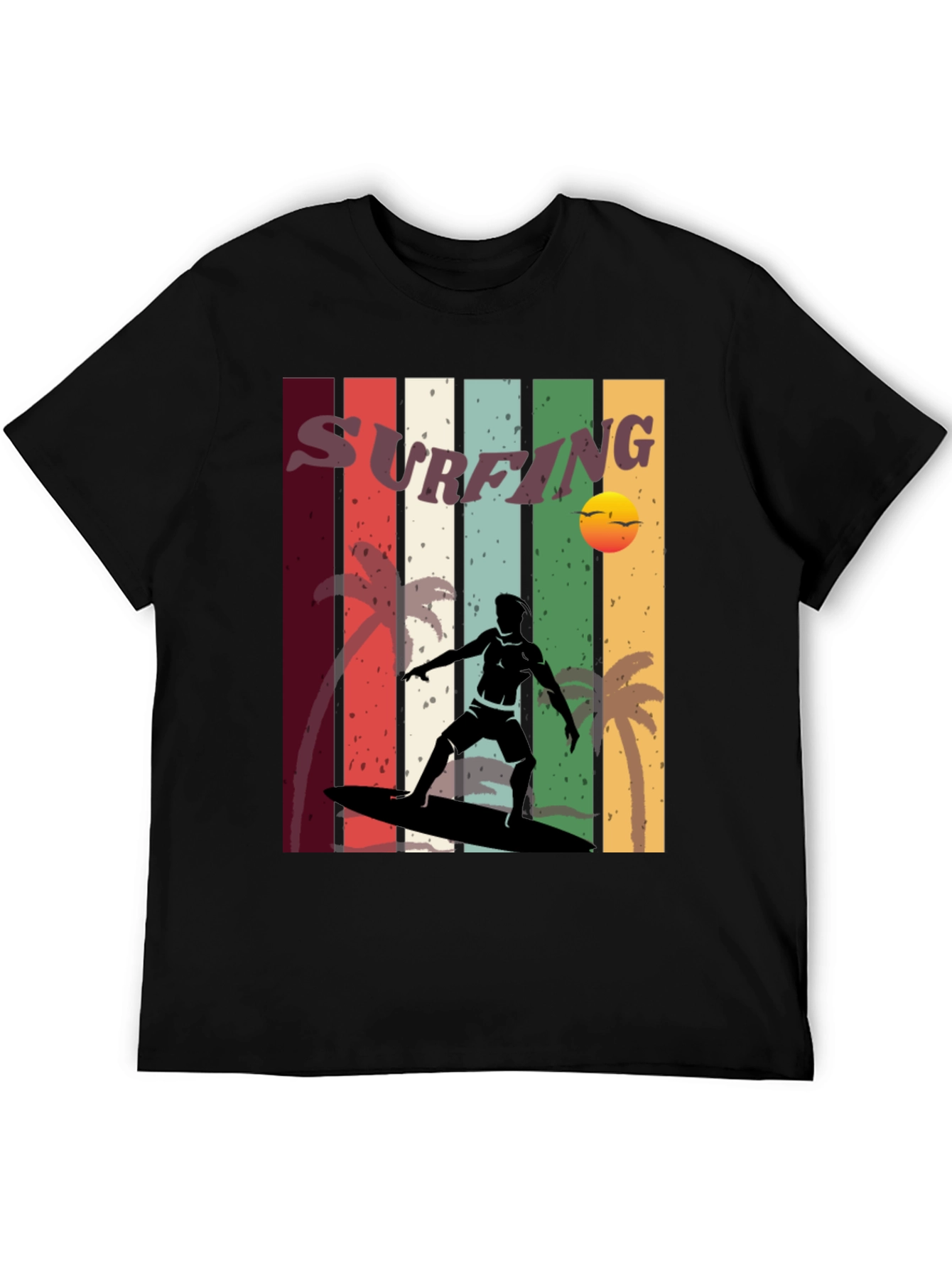 Surfing Retro Tee - Vintage Style Surfer T-Shirt