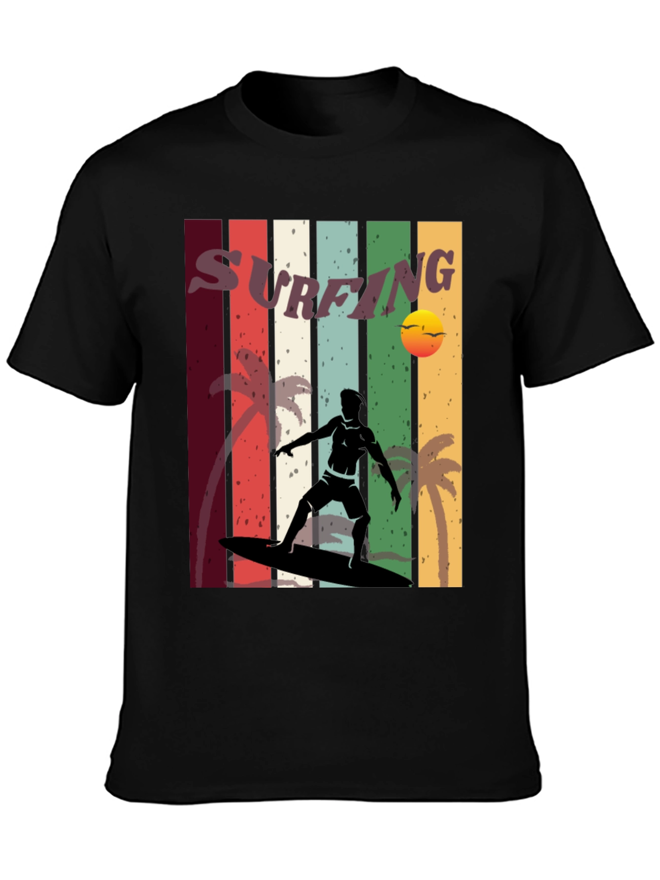 Surfing Retro Tee - Vintage Style Surfer T-Shirt