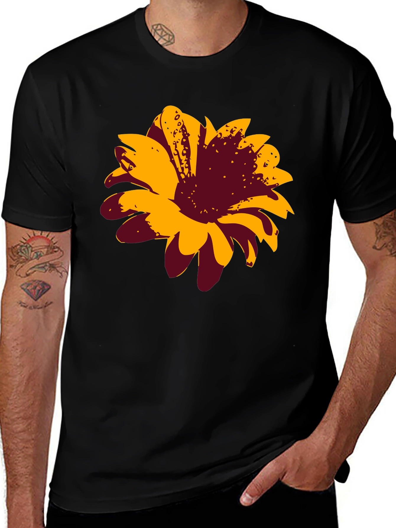 black t-shirt