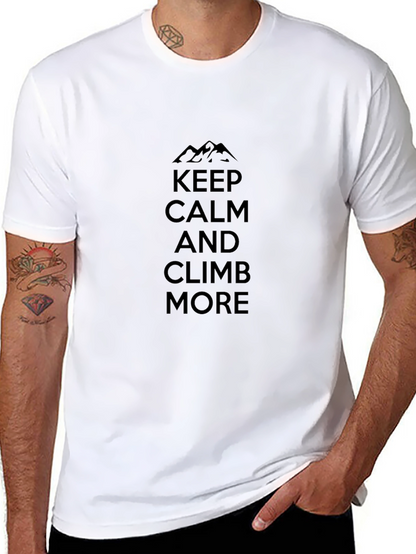 Keep Calm Climb More Black Graphic Tee