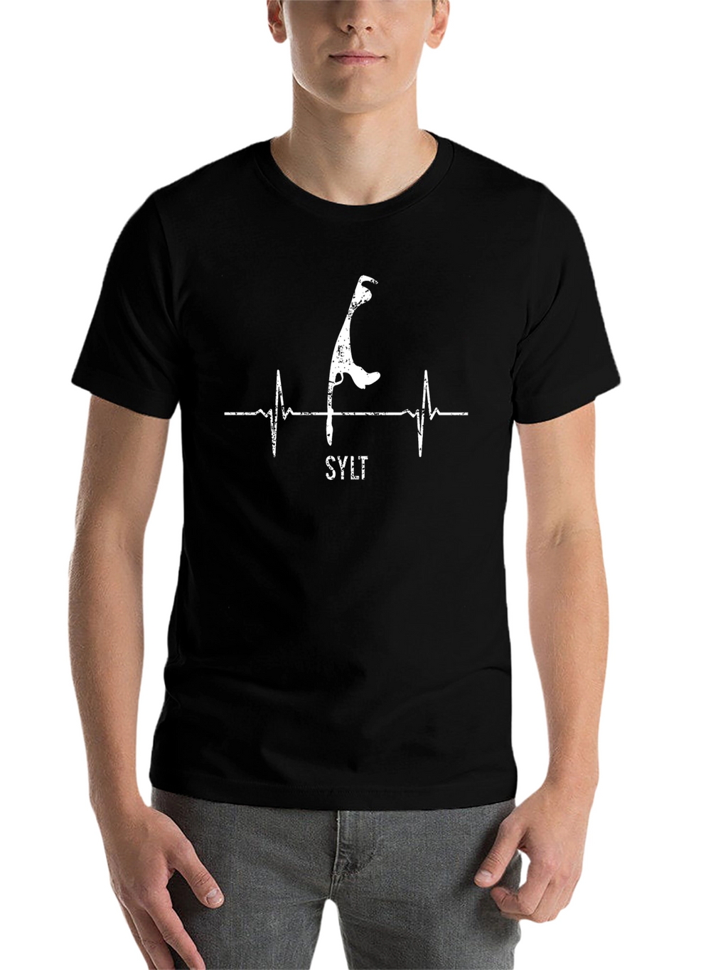 Sylt Island Heartbeat T-Shirt - Black