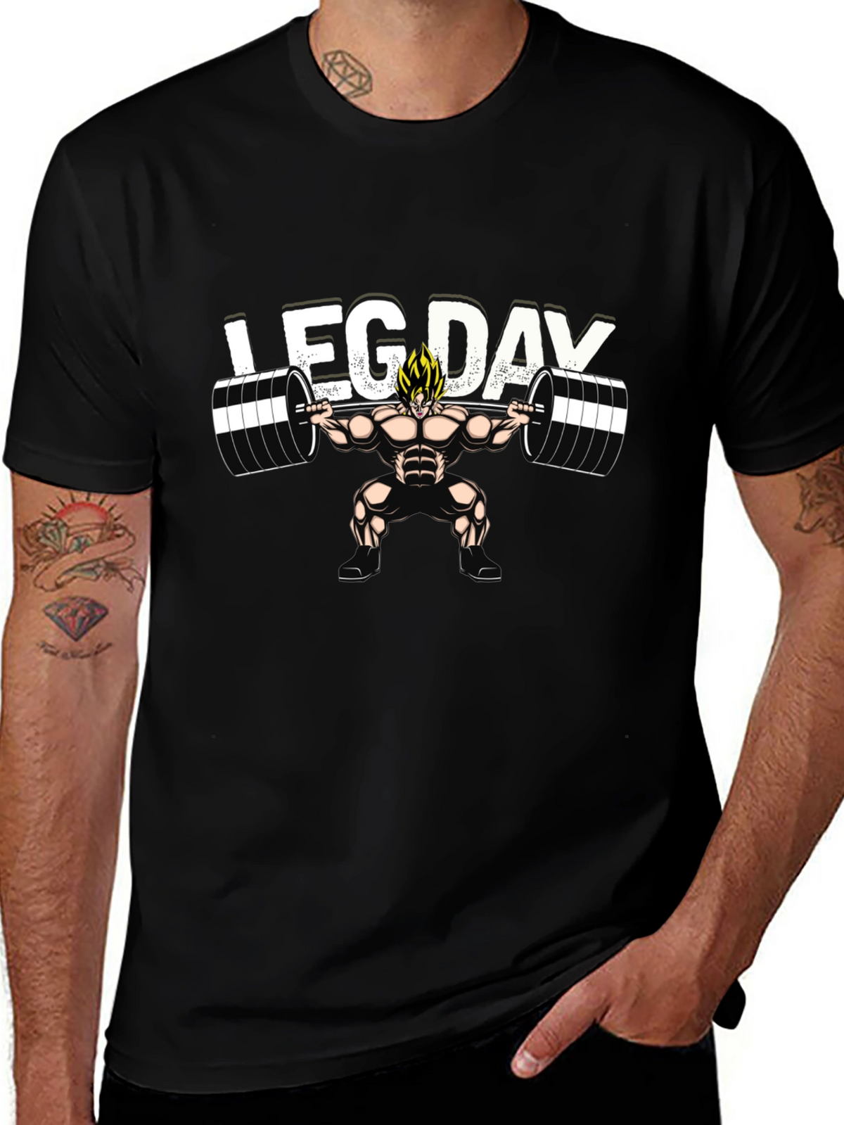 Leg Day Anime T-Shirt - Black