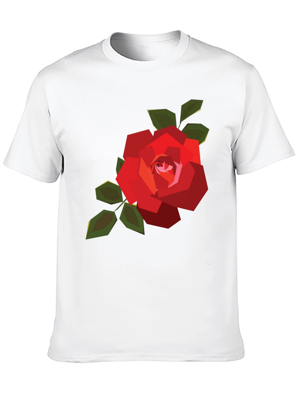 Geometric Rose Graphic Tee - Mens Black Casual Shirt