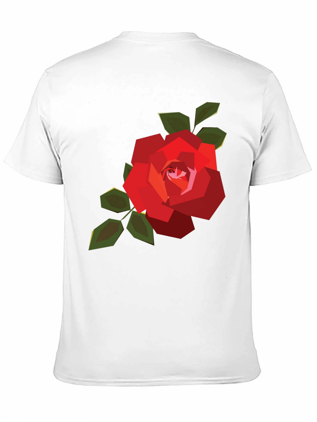 Geometric Rose Graphic Tee - Mens Black Casual Shirt