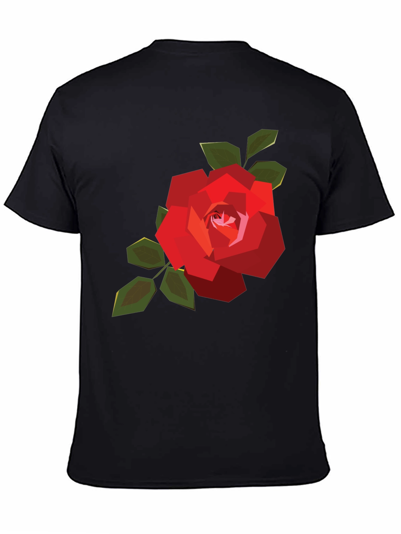 Geometric Rose Graphic Tee - Mens Black Casual Shirt