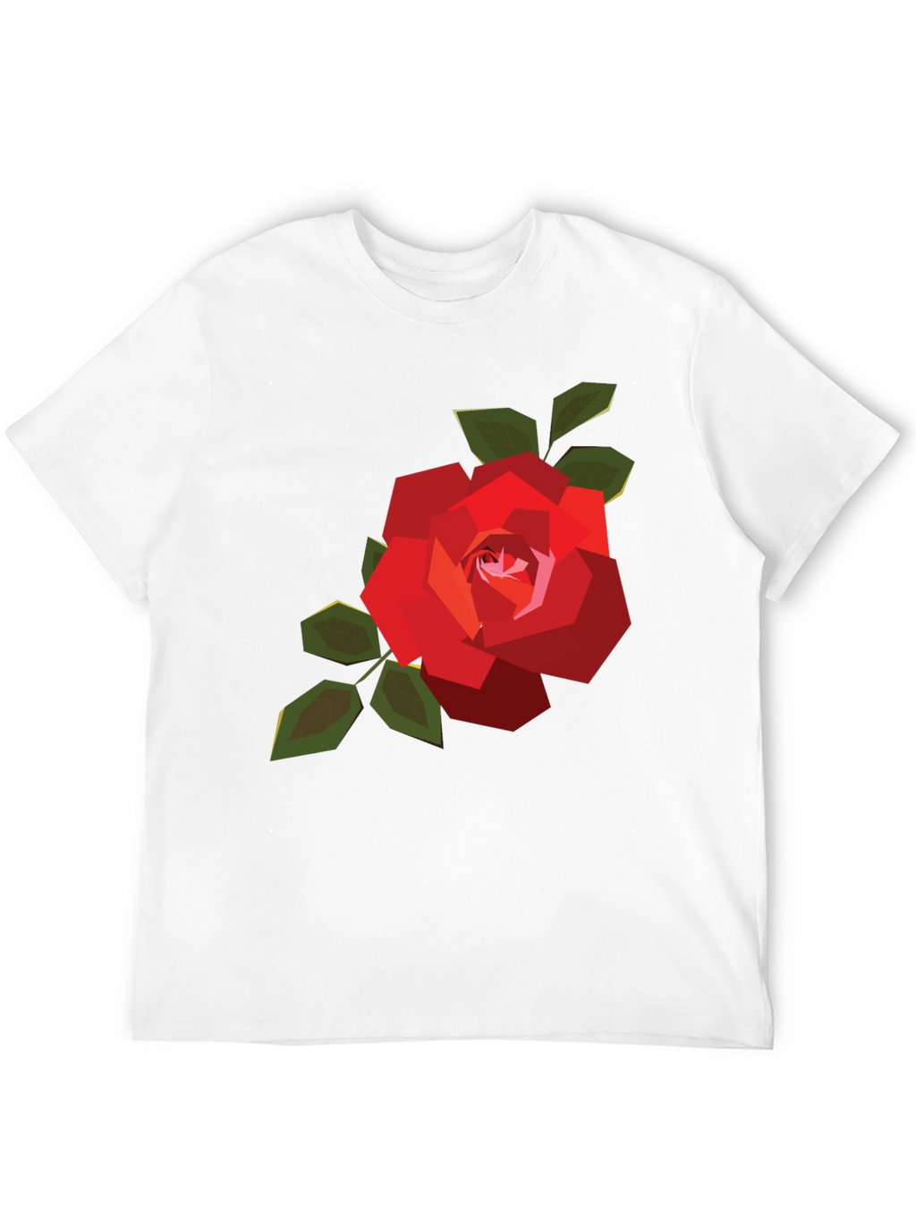 Geometric Rose Graphic Tee - Mens Black Casual Shirt