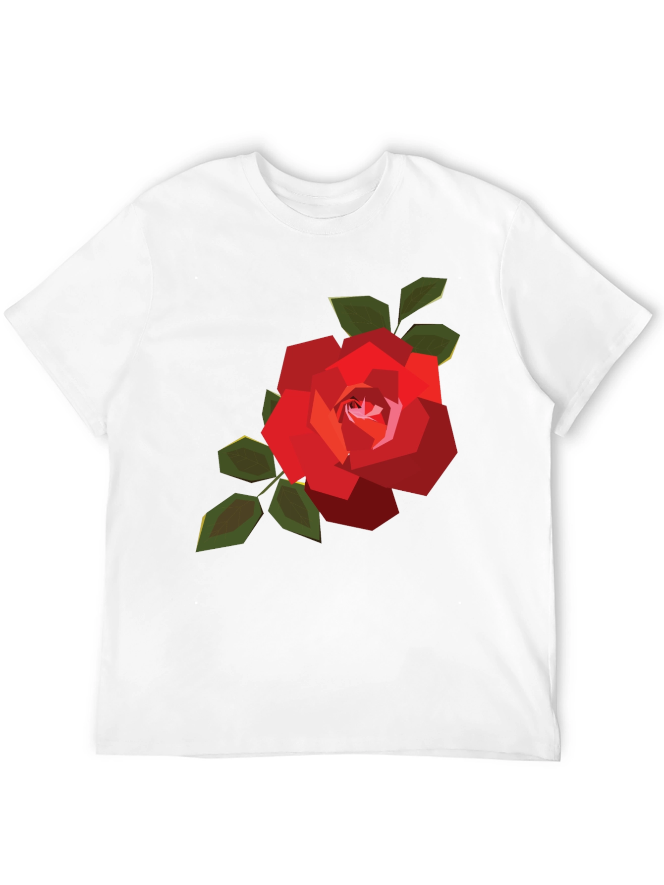 Geometric Rose Graphic Tee - Mens Black Casual Shirt
