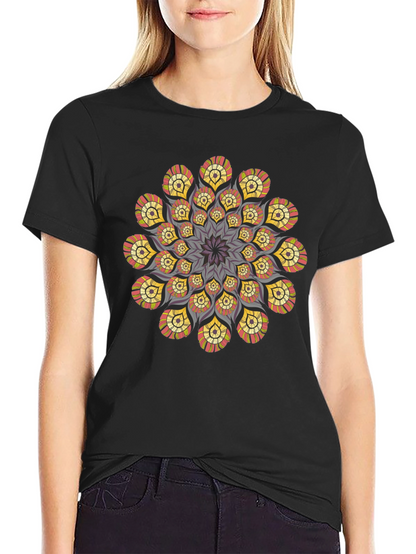 Mandala T-Shirt: Stylish Geometric Design Black