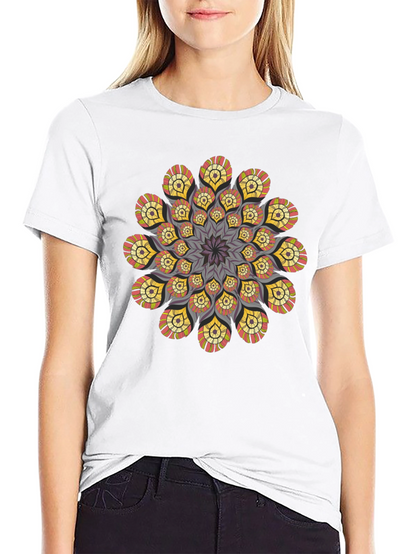 Mandala T-Shirt: Stylish Geometric Design Black