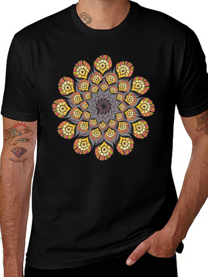 Mandala T-Shirt: Stylish Geometric Design Black