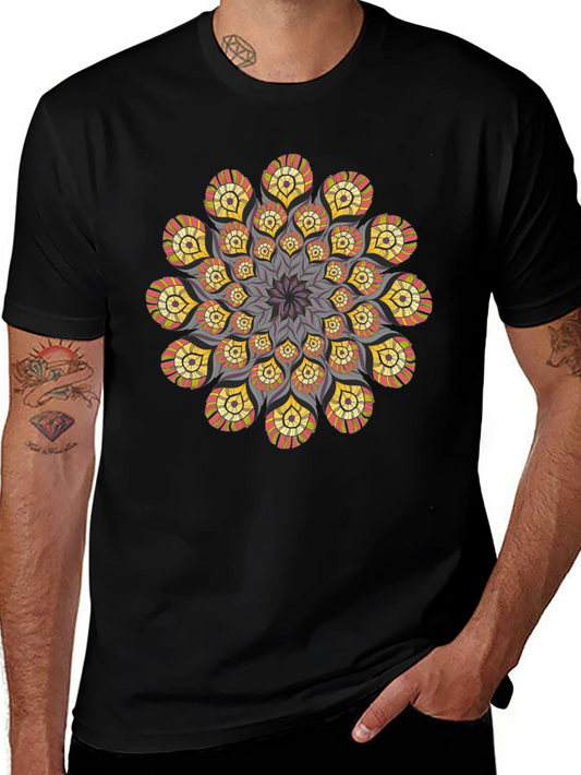 Mandala T-Shirt: Stylish Geometric Design Black