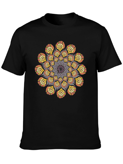 Mandala T-Shirt: Stylish Geometric Design Black