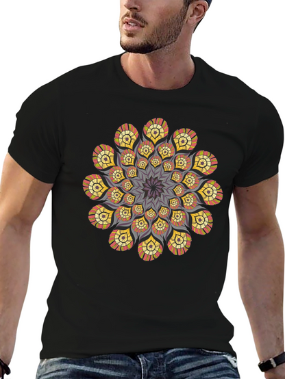 Mandala T-Shirt: Stylish Geometric Design Black