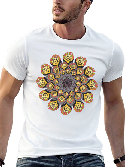 Mandala T-Shirt: Stylish Geometric Design Black