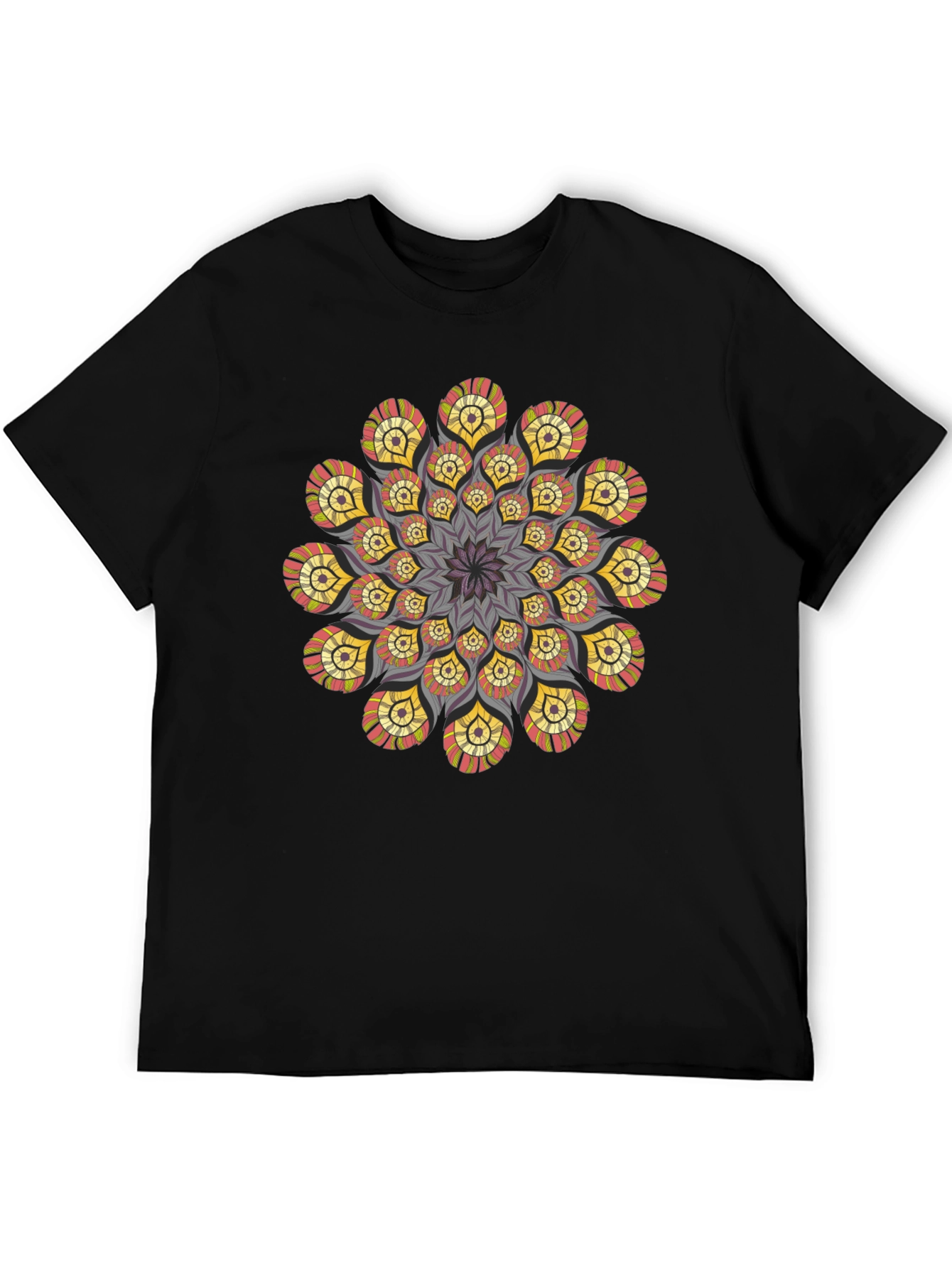 Mandala T-Shirt: Stylish Geometric Design Black