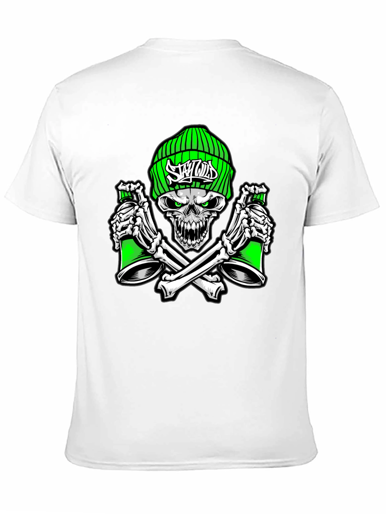 Skull Spray Paint Graphic T-Shirt