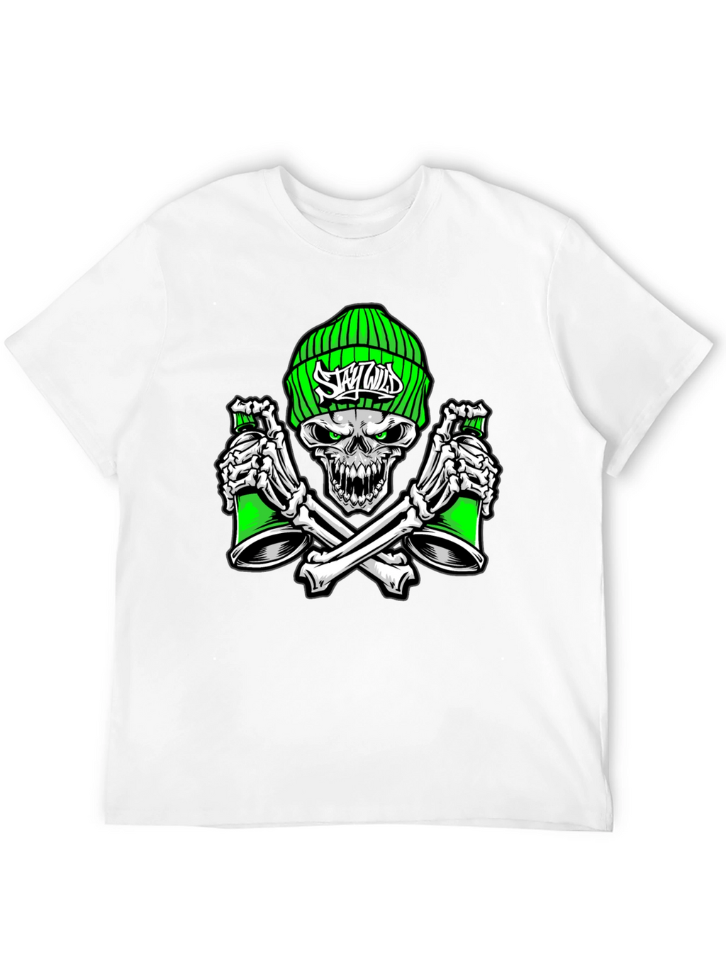 Skull Spray Paint Graphic T-Shirt