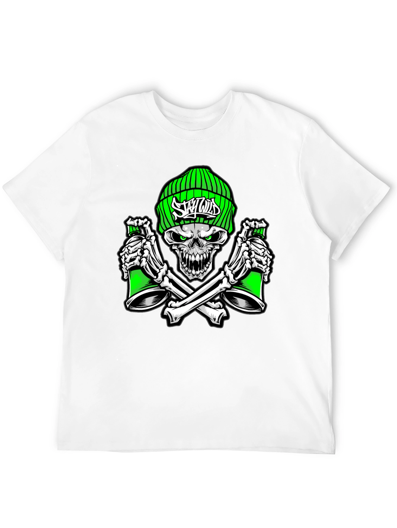 Skull Spray Paint Graphic T-Shirt