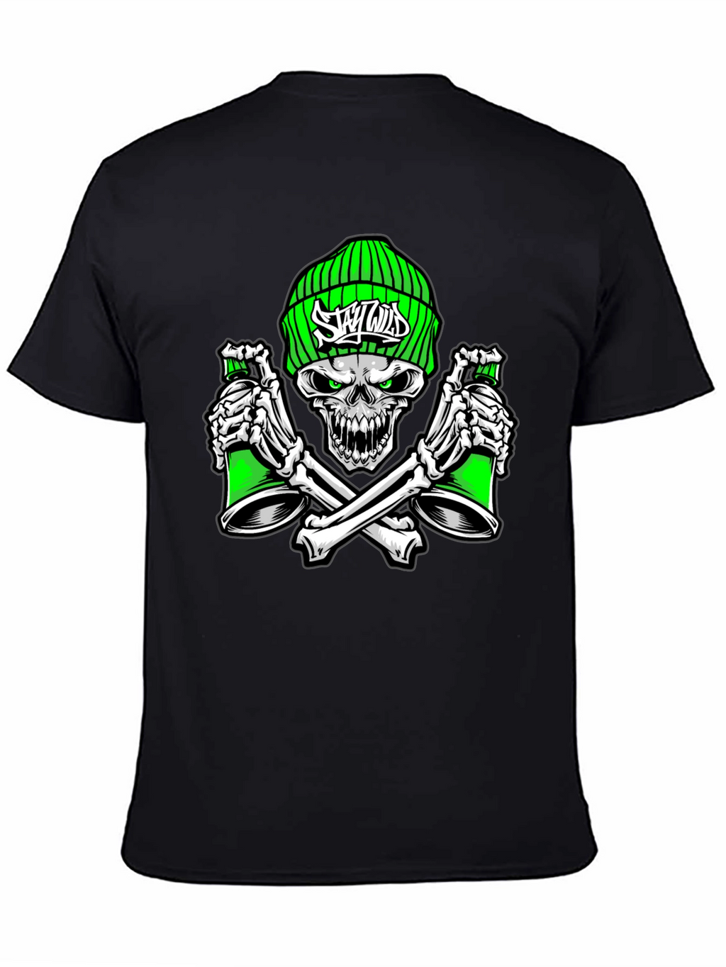 Skull Spray Paint Graphic T-Shirt