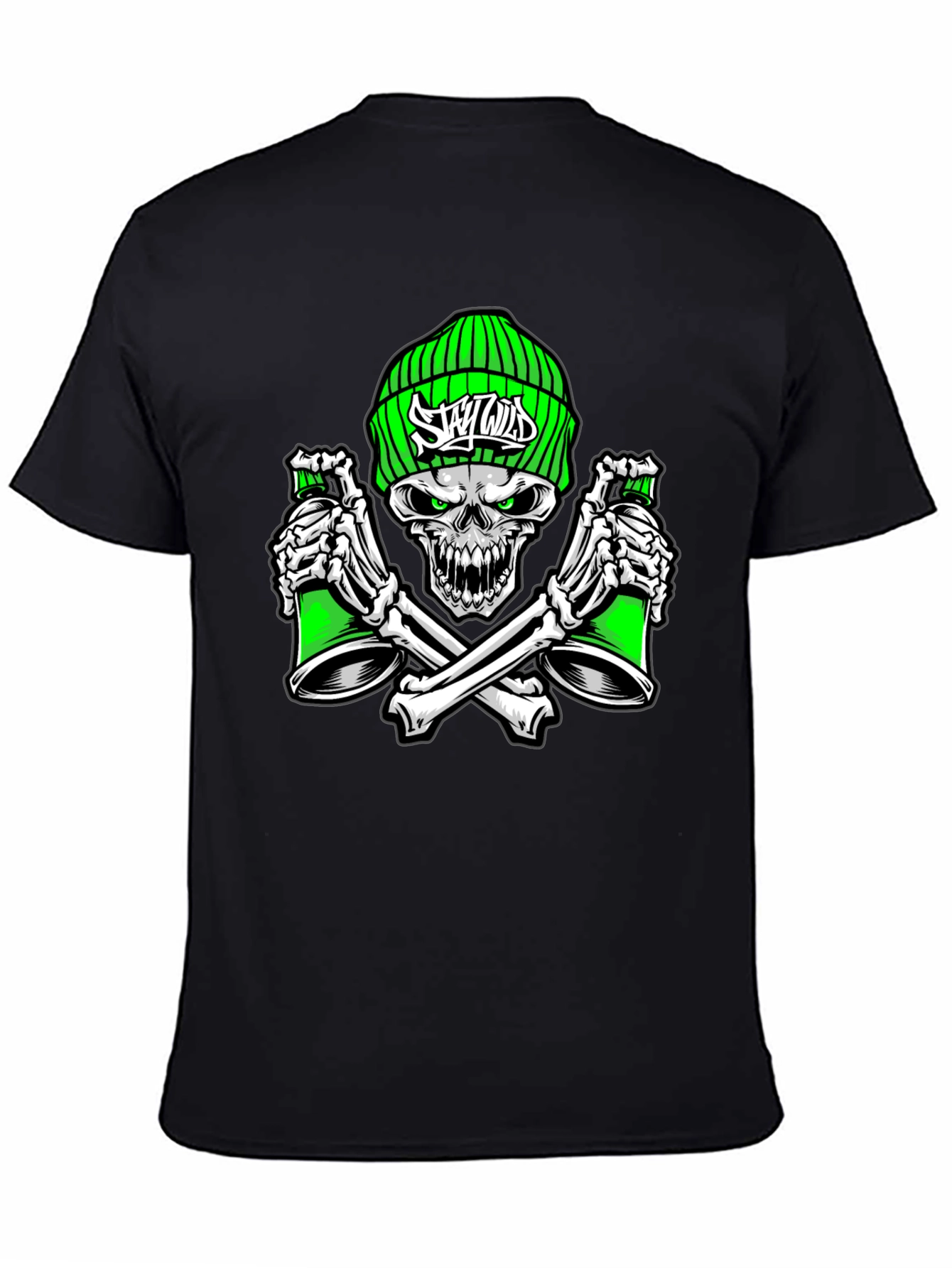 Skull Spray Paint Graphic T-Shirt