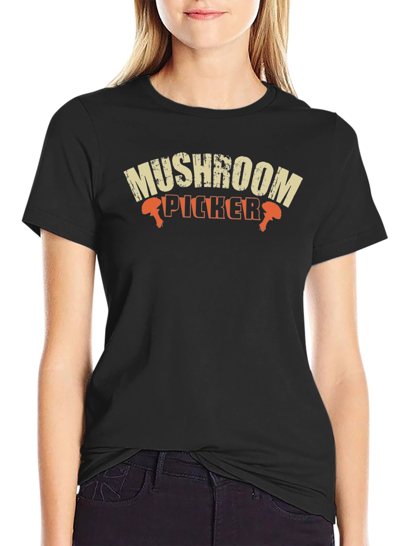 Mushroom Picker Graphic T-Shirt - Black