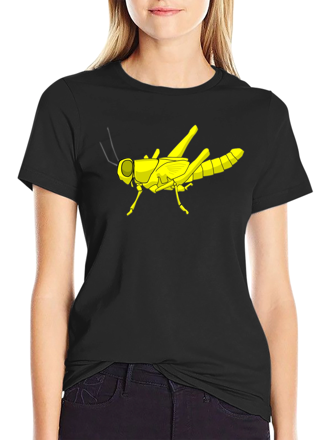 Grasshopper Graphic Tee - Black Cotton T-Shirt
