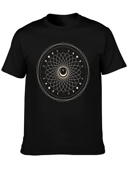 Mystic Moon Phase Mandala Graphic T-Shirt