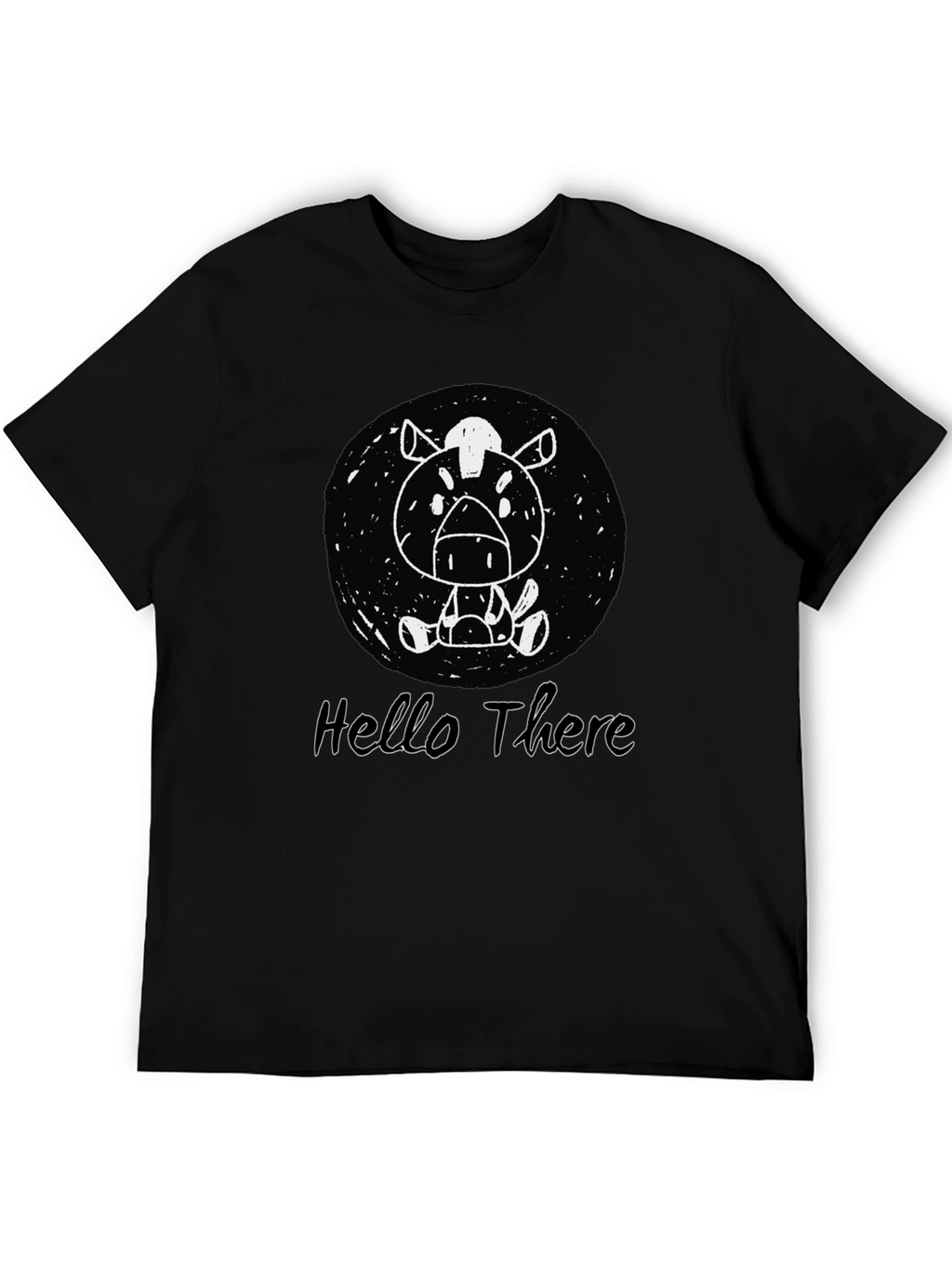 Cartoon Horse Black T-Shirt - Hello There Design