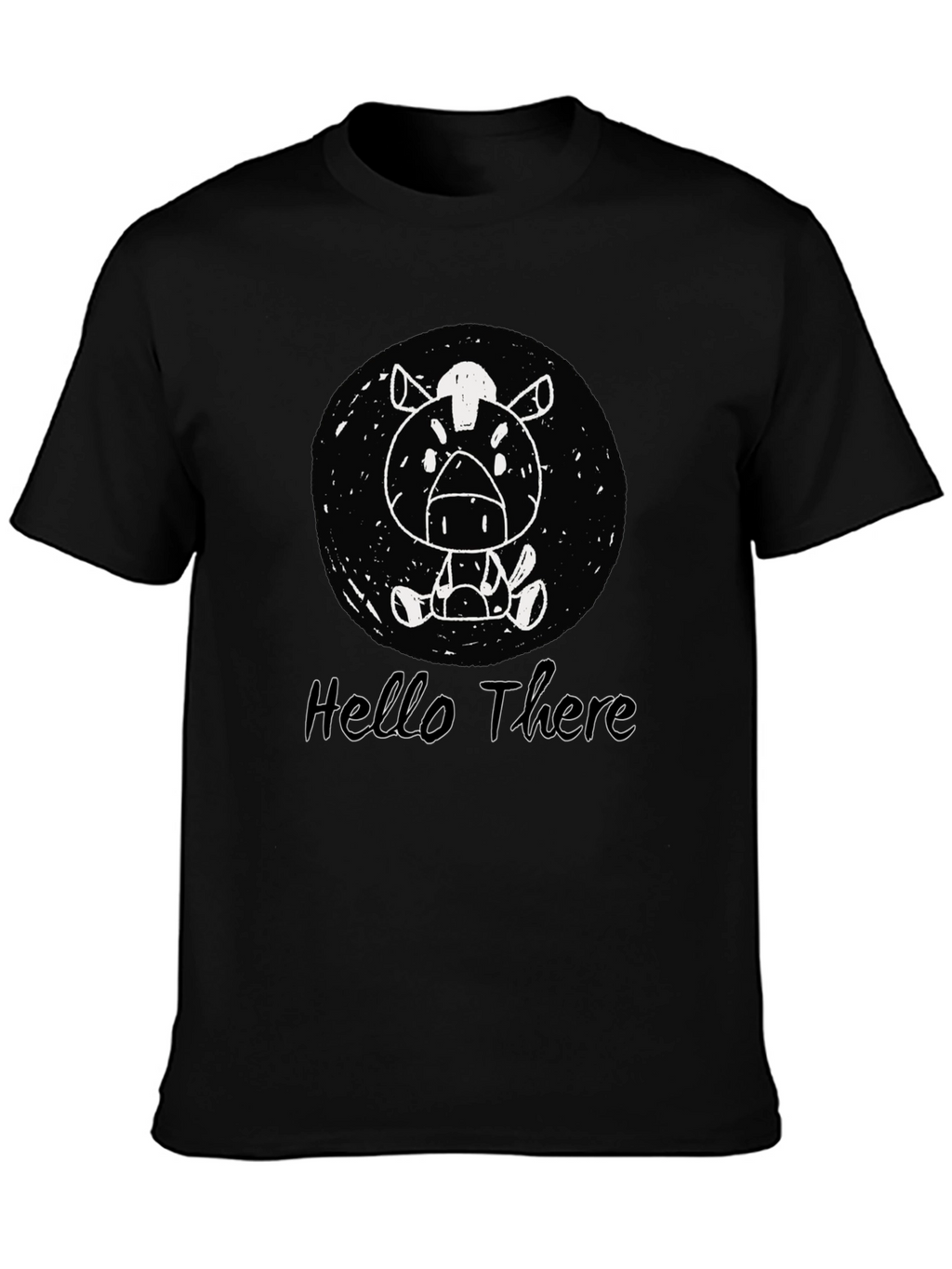 Cartoon Horse Black T-Shirt - Hello There Design